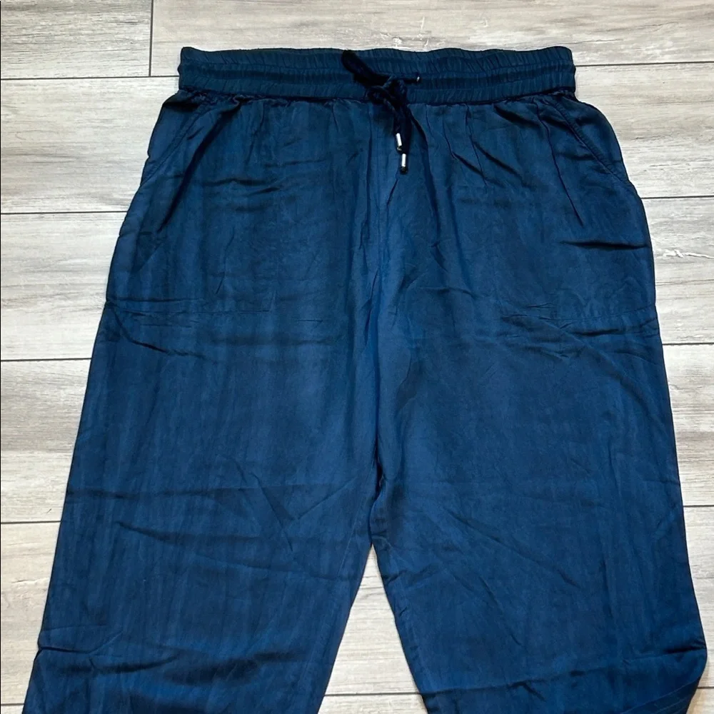 Novica navy blue polyester jogger pants size small